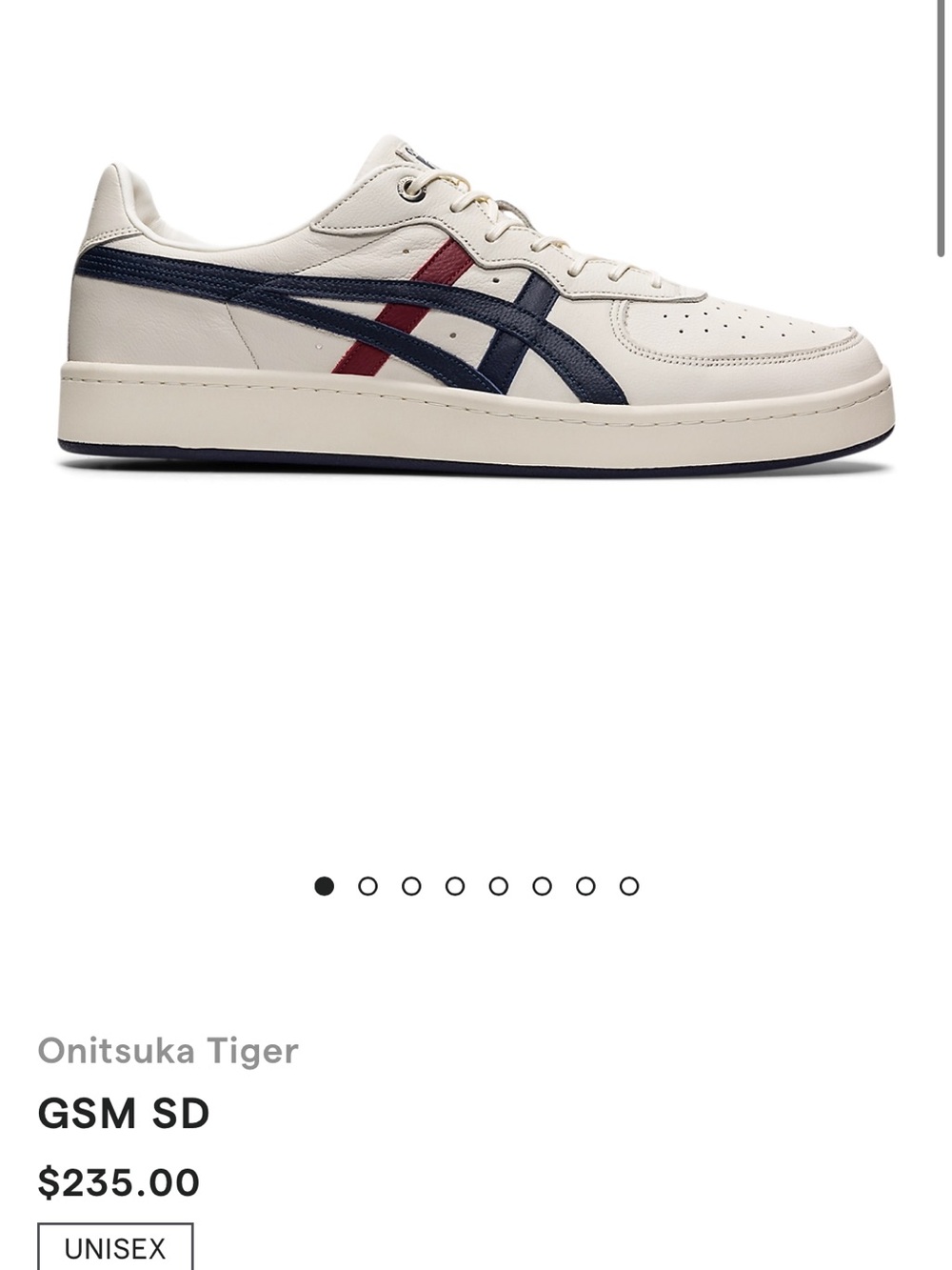 Onitsuka Tiger by Asics GSM SD Men’s Sneakers in Cream with Navy & Red